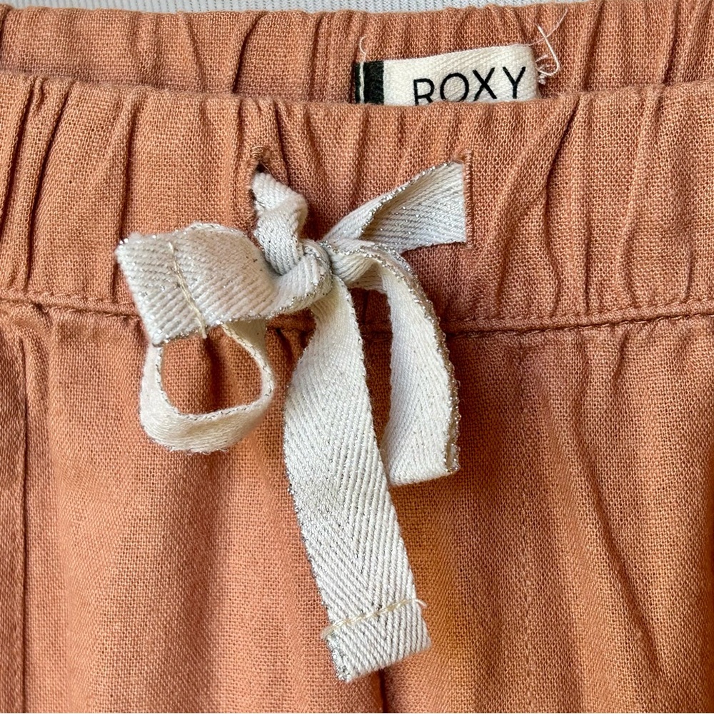 Roxy On the Seashore coral linen blend pull on pants sz L - Picture 5 of 7